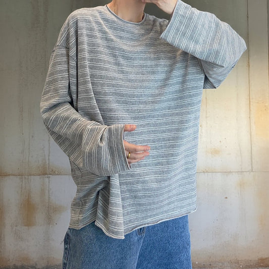 ボーダーワイドスリーブロングTシャツ K0619