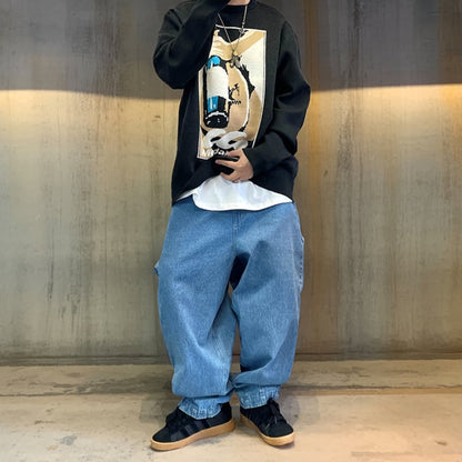 リラックスワイドシルエットデニムパンツ K0726