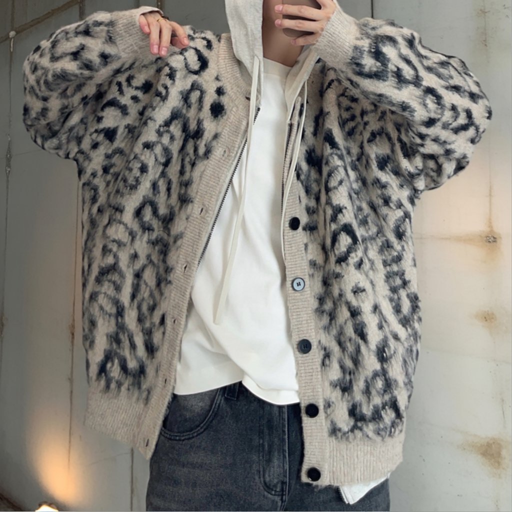 シャギーレオパードオーバーカーディガン K0718