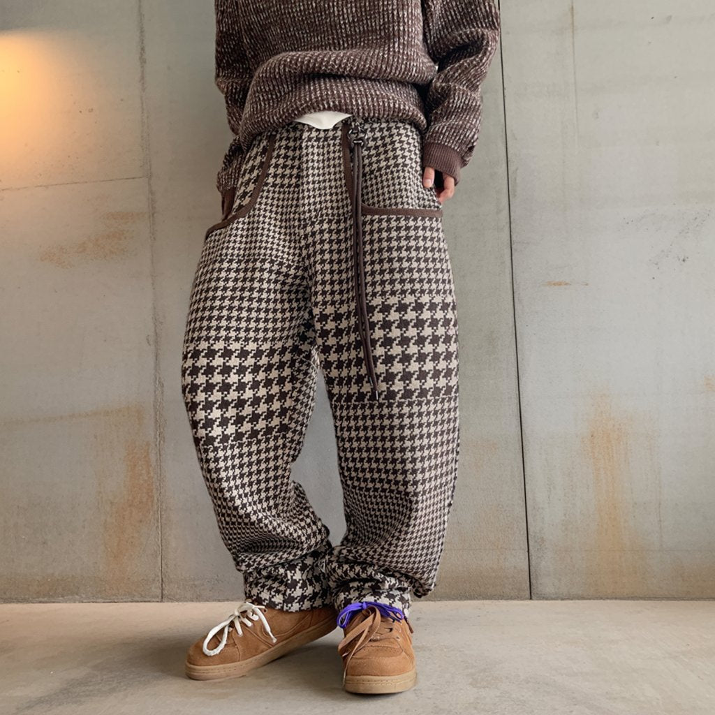 千鳥格子ワイドイージーパンツ K0753