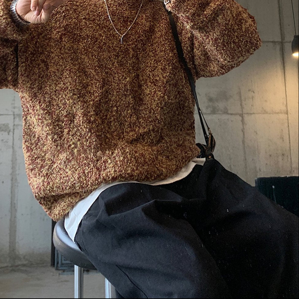 【OUTLET/即納】ボリュームブークレクルーネックニット K0730