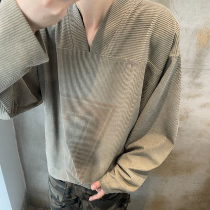 コーデュロイナンバリングロングTシャツ K0623