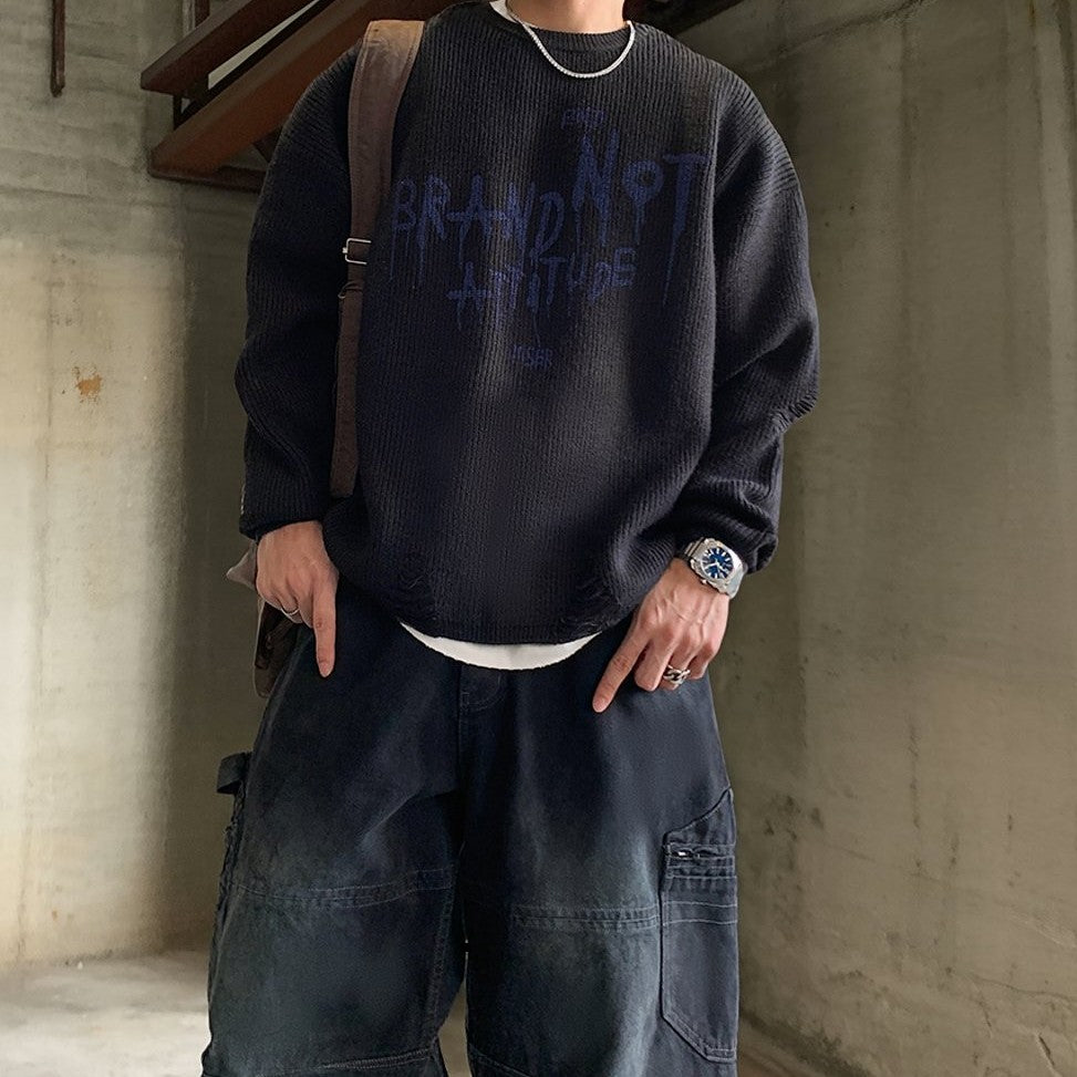 グランジレタリングニット K0761