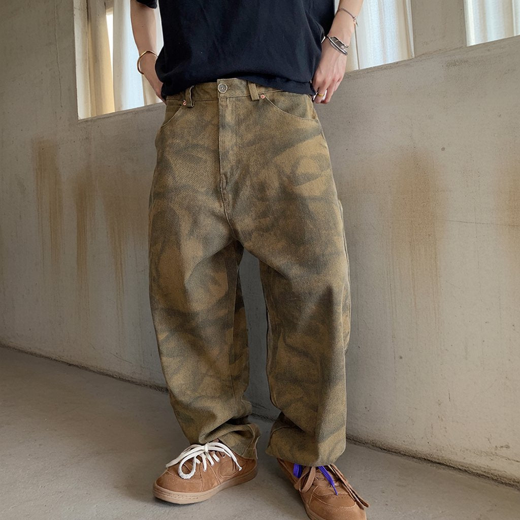 マーブルエフェクトワイドパンツ K0758