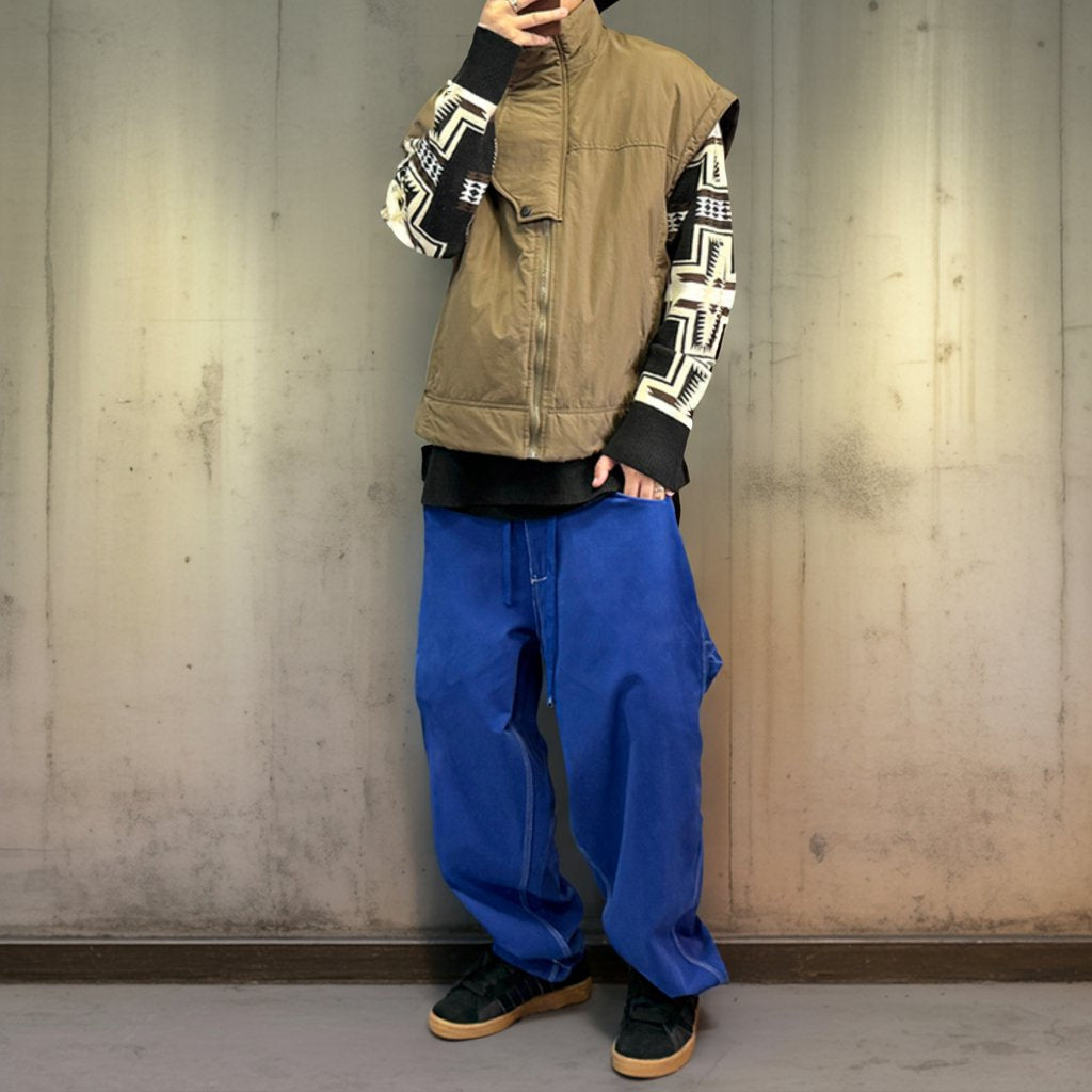 コントラストステッチルーズワークパンツ K0707