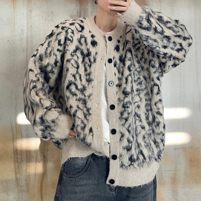 シャギーレオパードオーバーカーディガン K0718