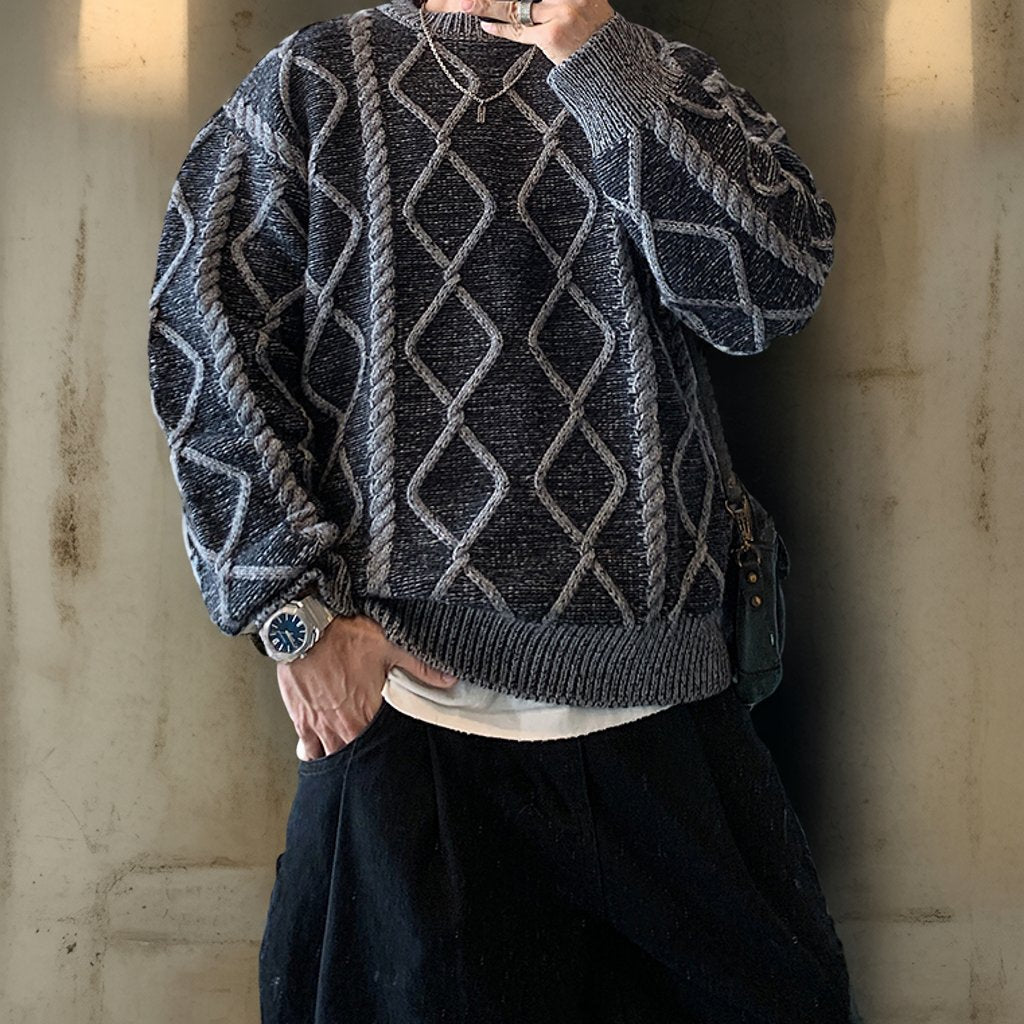 ダイヤパターンルーズフィットニット K0736