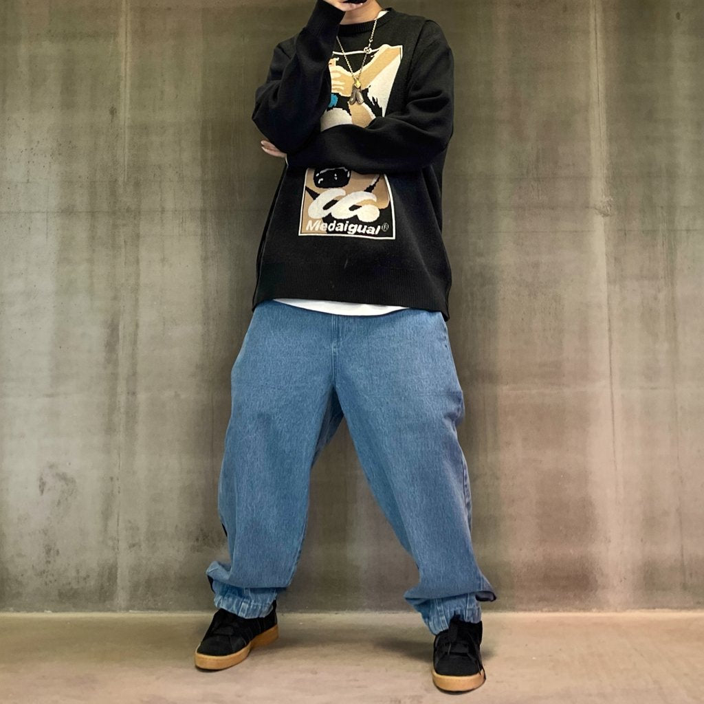 リラックスワイドシルエットデニムパンツ K0726