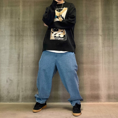 リラックスワイドシルエットデニムパンツ K0726