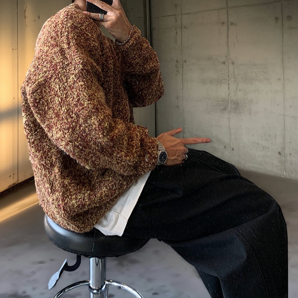 【OUTLET/即納】ボリュームブークレクルーネックニット K0730