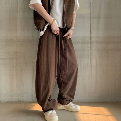 ドレープワイドコーデュロイパンツ K0722