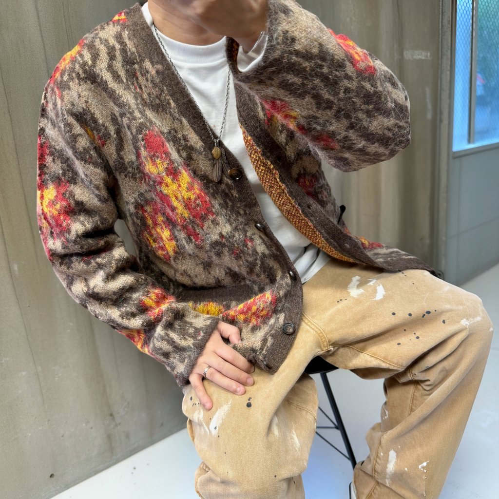 レトロインスパイアファジーカーディガン K0728