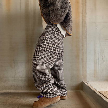 千鳥格子ワイドイージーパンツ K0753