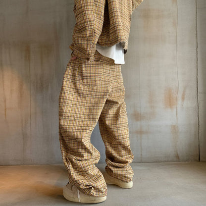 ヴィンテージチェックルーズカーブパンツ K0743
