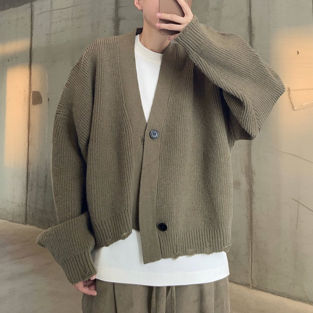 イレギュラーボタンオーバーサイズカーディガン K0720