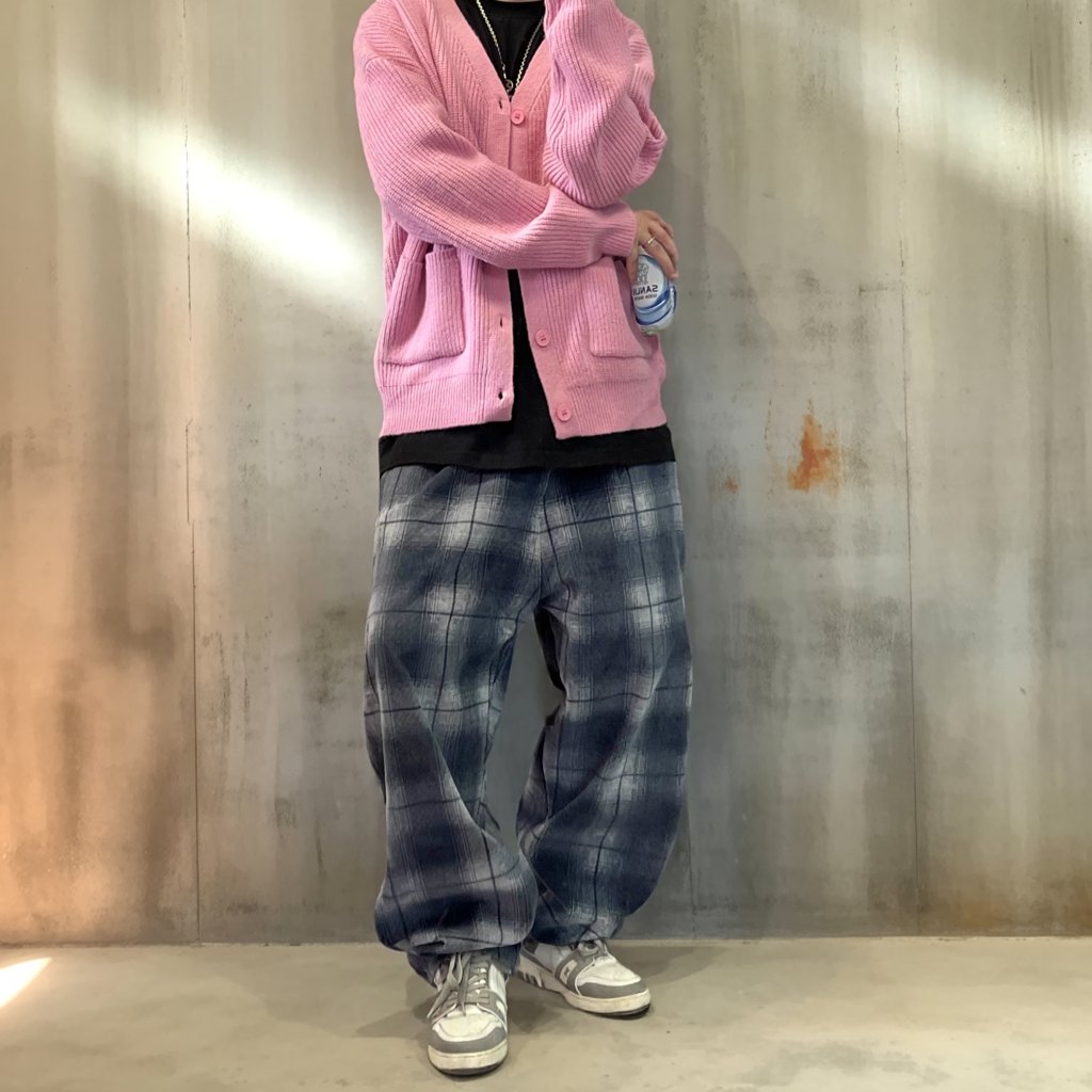 フェードチェックワイドパンツ K0754