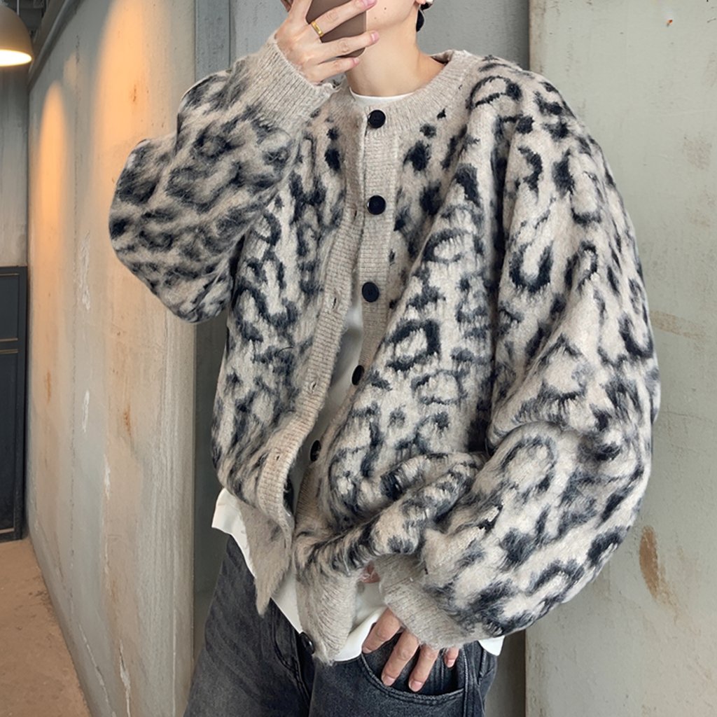 シャギーレオパードオーバーカーディガン K0718