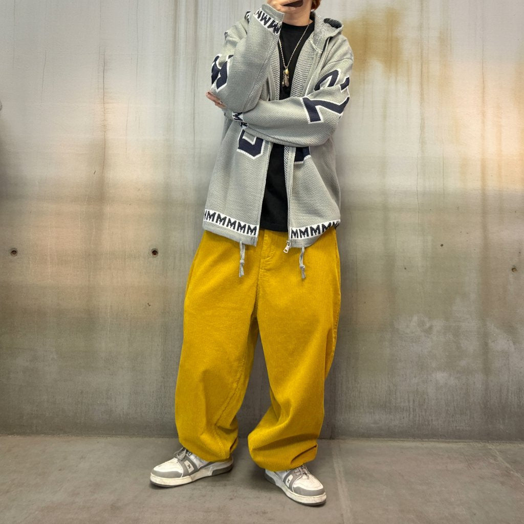 カレッジナンバリングジップアップニットパーカー K0708