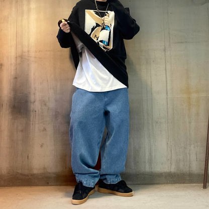 リラックスワイドシルエットデニムパンツ K0726