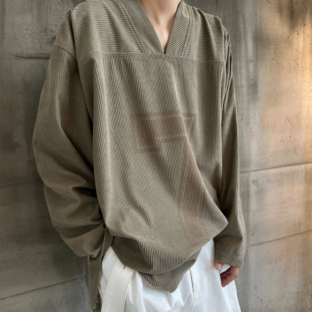 コーデュロイナンバリングロングTシャツ K0623