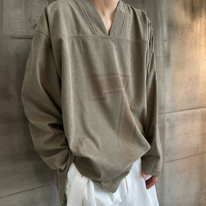 コーデュロイナンバリングロングTシャツ K0623