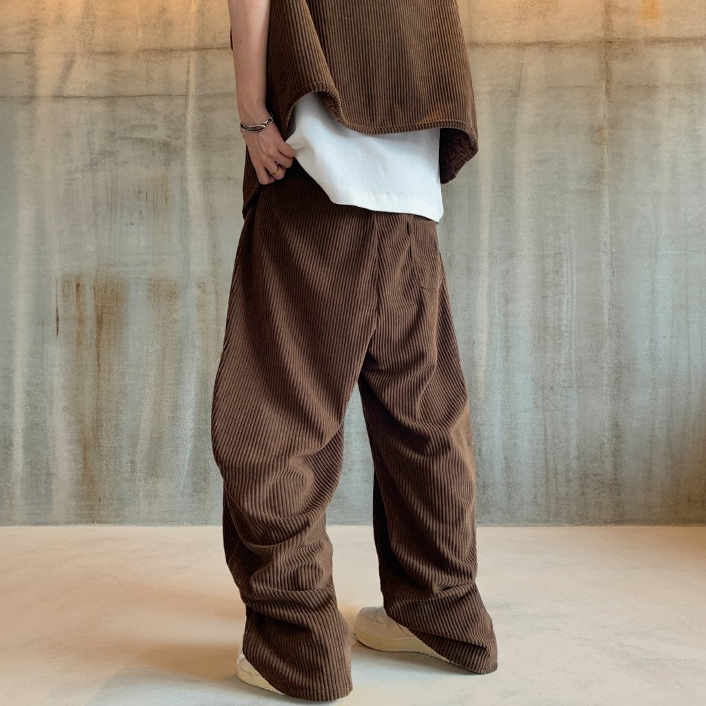 ドレープワイドコーデュロイパンツ K0722