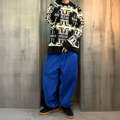 コントラストステッチルーズワークパンツ K0707