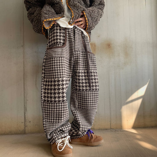 千鳥格子ワイドイージーパンツ K0753