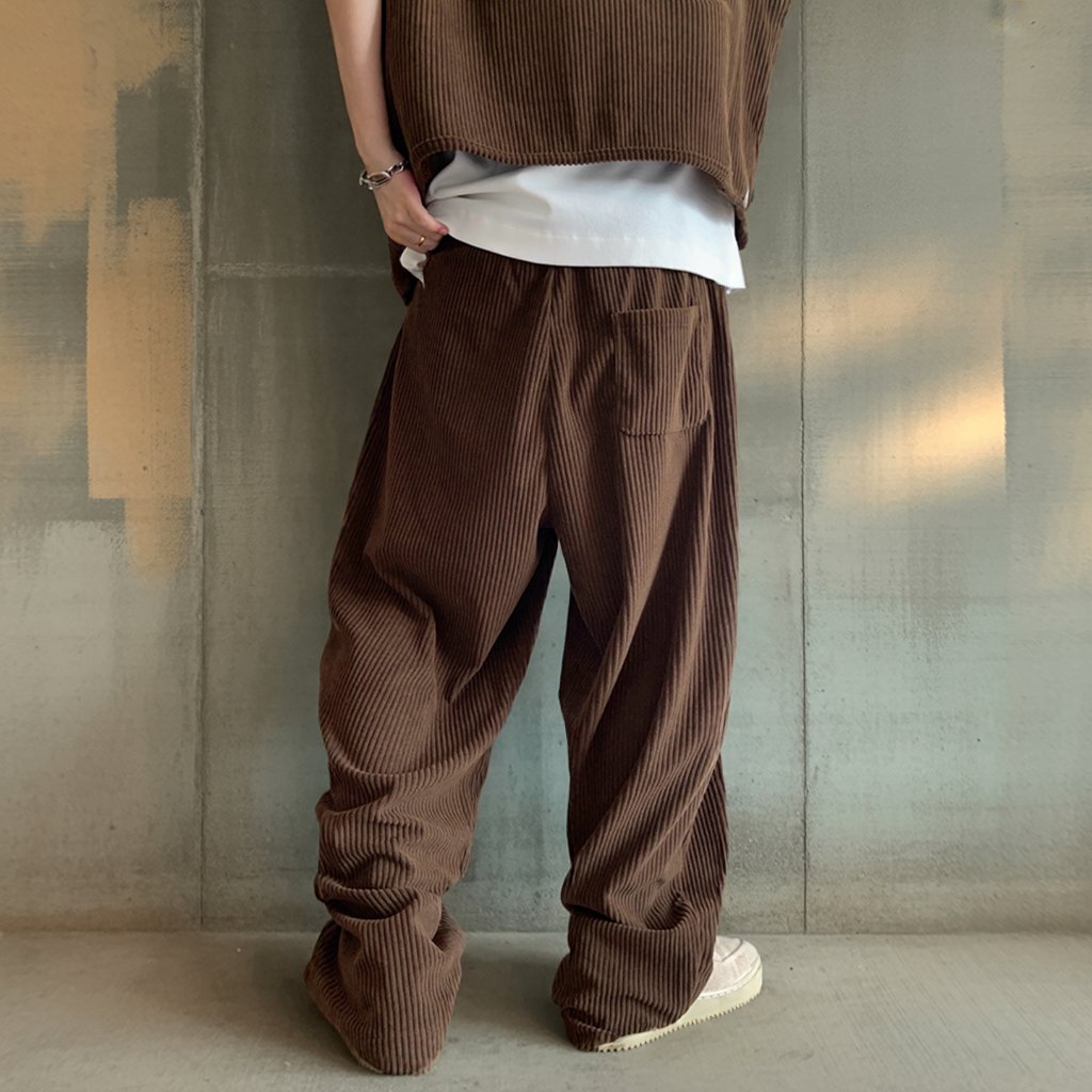 ドレープワイドコーデュロイパンツ K0722