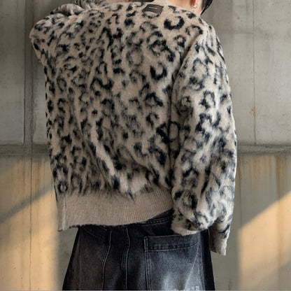 シャギーレオパードオーバーカーディガン K0718