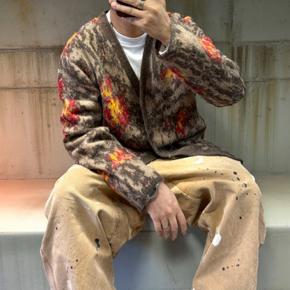 レトロインスパイアファジーカーディガン K0728