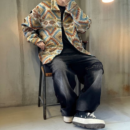 レトロエスニックボアジップジャケット K0729