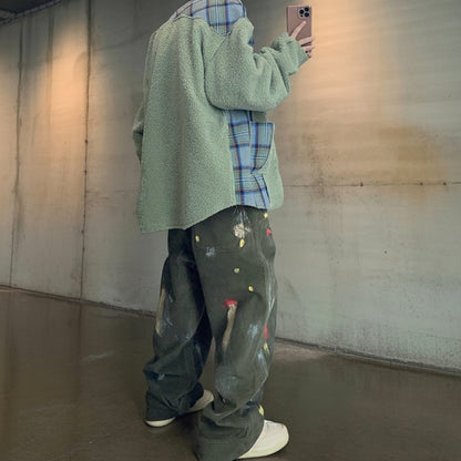 チェックボアパネルドノーカラージャケット K0713