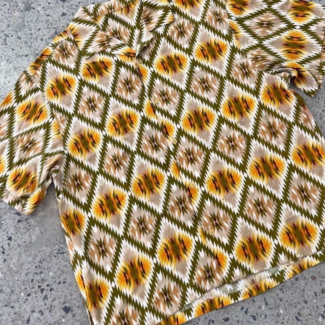 ネイティブパターンオープンカラーシャツ K0847