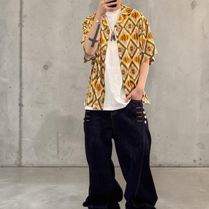 ネイティブパターンオープンカラーシャツ K0847