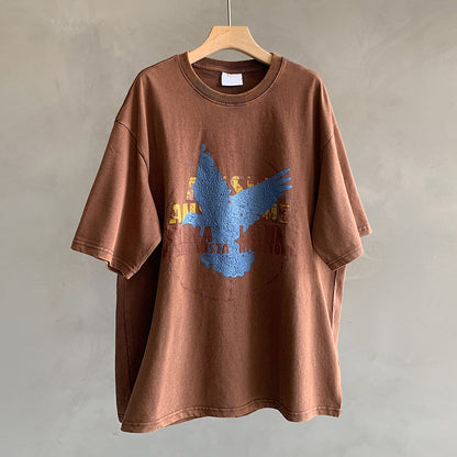 レトログラフィックワイド半袖Tシャツ K0878
