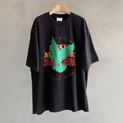 レトログラフィックワイド半袖Tシャツ K0878