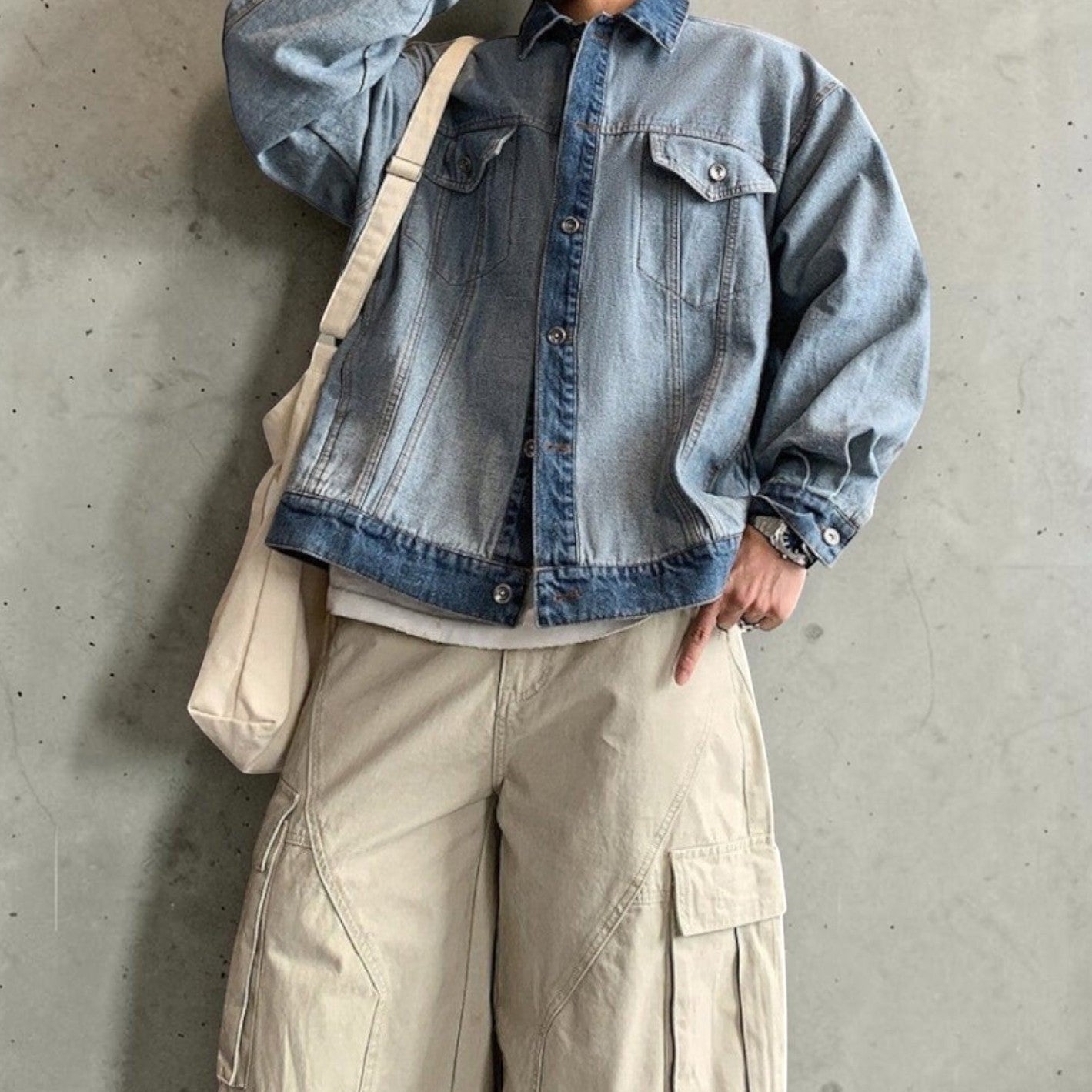 バイカラーデニムジャケット K0898