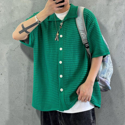 メッシュニットオープンカラーシャツ K0850