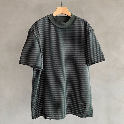 カットオフボーダー半袖Tシャツ K0899