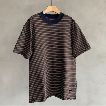 カットオフボーダー半袖Tシャツ K0899