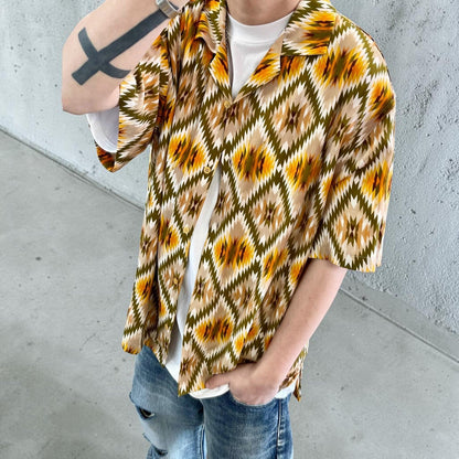 ネイティブパターンオープンカラーシャツ K0847