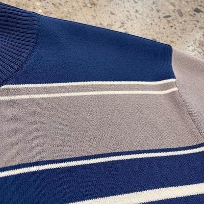 マルチボーダーニット半袖トップス K0849
