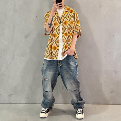 ネイティブパターンオープンカラーシャツ K0847