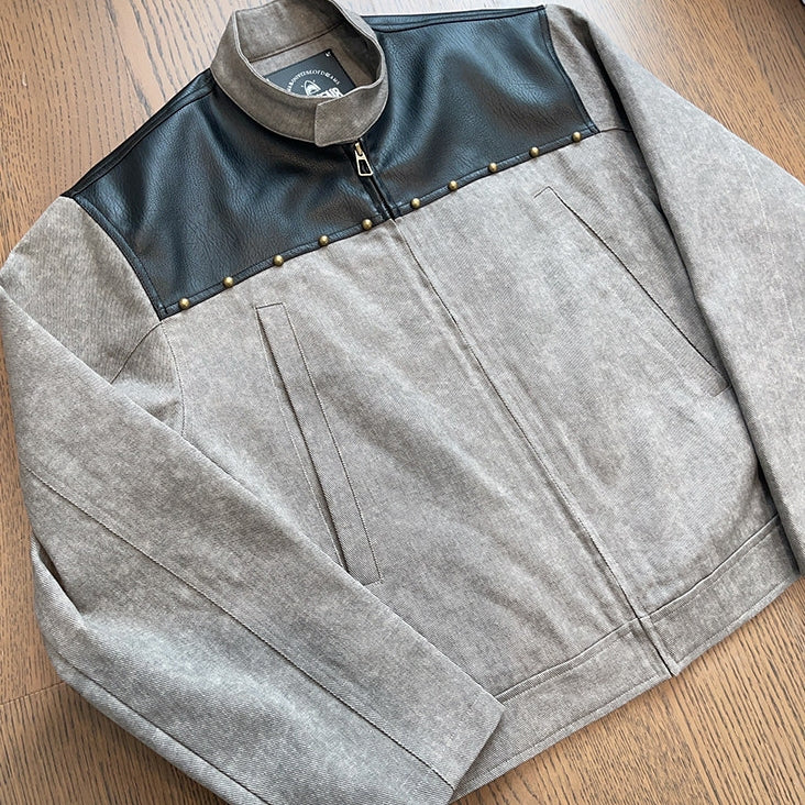 ツートーンスタッズデザインジャケット K0865