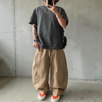 カットオフボーダー半袖Tシャツ K0899