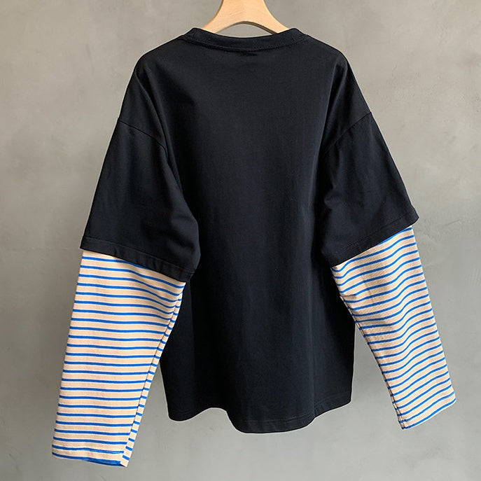 レイヤードボーダーロングスリーブTシャツ K0877