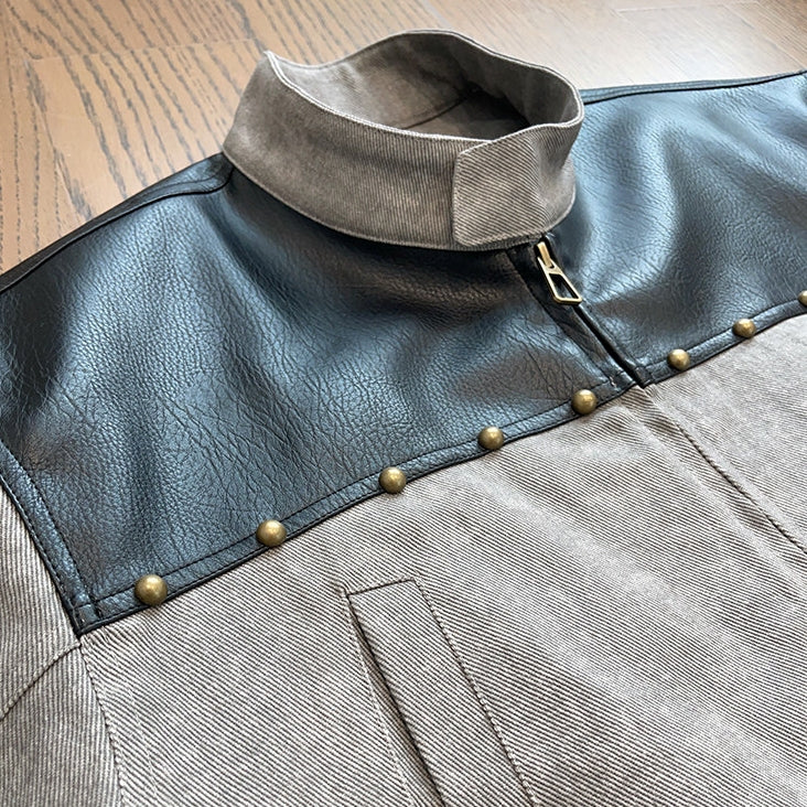 ツートーンスタッズデザインジャケット K0865