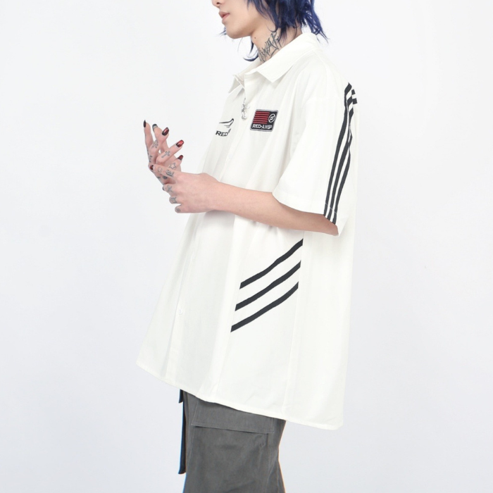 Striped Casual Short-sleeved Shirt K0162