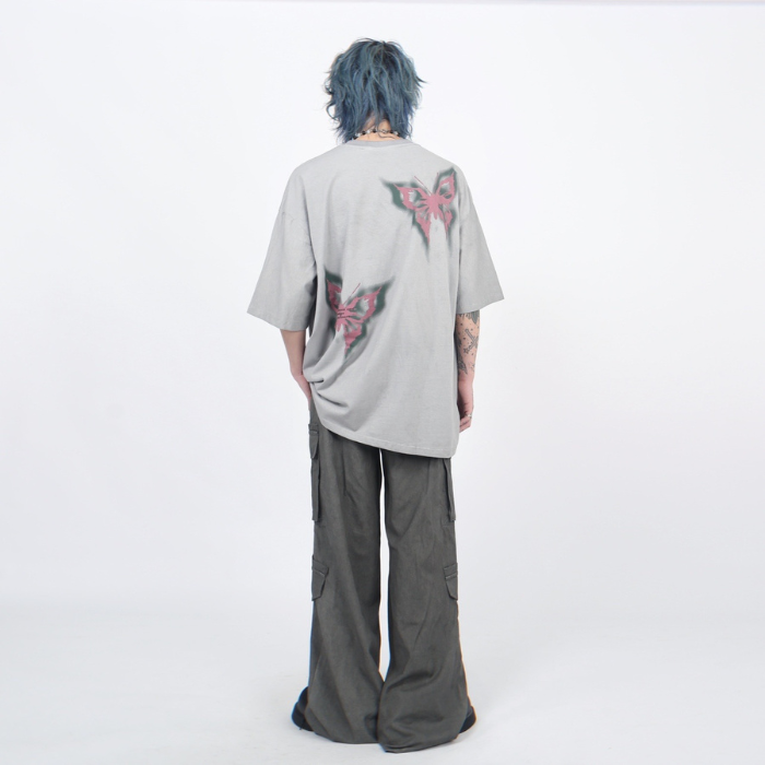 Distressed Loose Short-sleeved T-shirt K0171